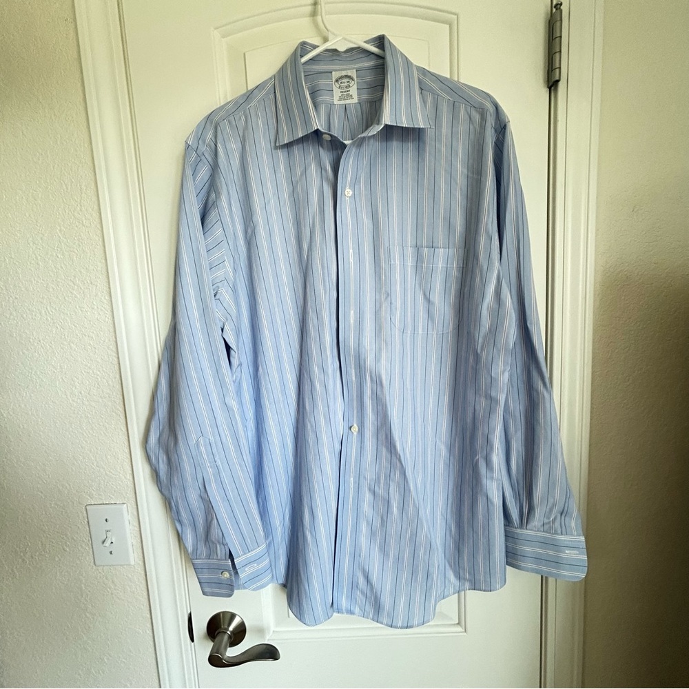 Brooks Brothers Regent Striped Non Iron Men’s Dress Shirt Size 16.5-34